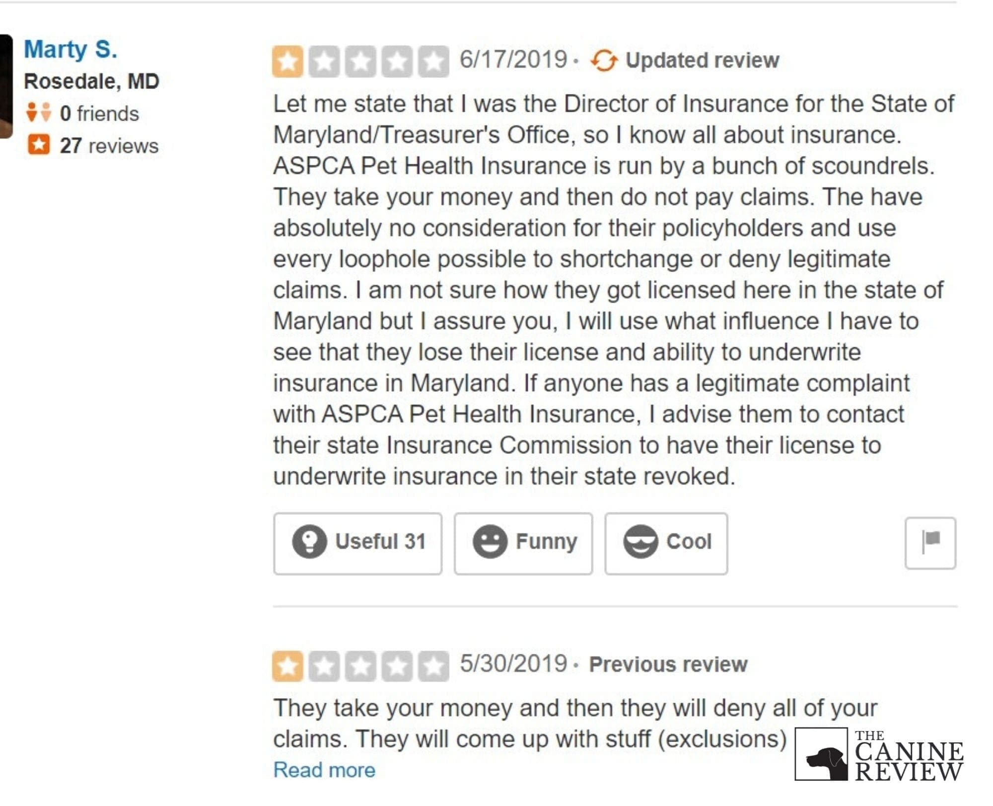 Marty S Yelp ASPCA Insurance 6/17/2019 Marty S Yelp ASPCA Insurance 6/17/2019